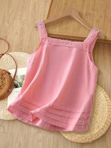 Camiseta de tirantes para mujer, estilo de moda minimalista, adecuada para el verano - Rosa - Ver 1