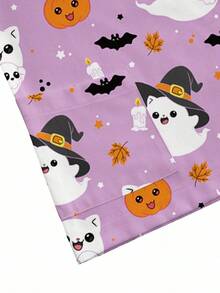 Blusa de mujer con cuello en V blanco, manga corta, con doble bolsillo, con estampado de dibujos animados lindos, estampado de animales de granja, uniforme de enfermera/médico, ropa de trabajo de unicolor para peluquería de mascotas, bata de labo - Morado 2 - Ver 4