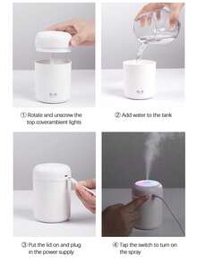USB Powered Ultrasonic Aromatherapy Diffuser, Mini Cold Mist Humidifier With Colorful Gradient Ambient Light, Compatible With Multiple Essential Oils, Quiet Desktop Aroma Diffuser; Suitable For Home, Bedroom, Dorm, Office Decoration; Black / White / Pink 3 Colors Available, Perfect Gift For Women's Birthday, Valentine's Day And Other Holidays. - Multi-fragrant - View 11