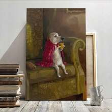 1pc,2D Flat,Built-In Framework Without Outer Frame,1 Pc Framed Alison Friend-Ernest Had Been On His Walk-Pet Oil Painting Wall Art Textured Canvas Poster Painting Wall Decor For Bedroom Living Room, Ready To Hang - A - View 1