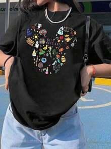 Unisex Casual Cotton Short-Sleeved Round Neck T-Shirt With "Best Day Forever" Print, Regular Fit, Men's Sizes Suitable For The Whole Family. - 黑色 - 查看 7