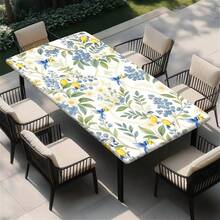 1 pieza Mantel elástico para exteriores con patrón de limón, mantel floral de frutas de verano amarillo, decoración del hogar para mesa de cocina y comedor, mantel con patrón de limón, adecuado para primavera y verano - D - Ver 6
