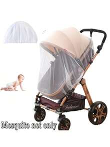 1pc Baby Mosquito Net, Baby Stroller Mosquito Net, Stroller Insect Net Cover, Suitable For Baby Strollers, Strollers, Baby Carts, Baby Carriers, Made Of Fine Soft Elastic Mesh Design, Effectively Prevents Mosquito Bites - Multicolor - View 5