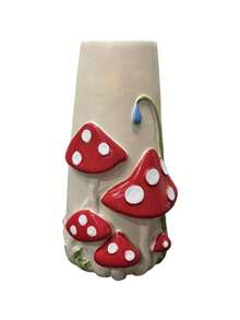 1pc Pink & Red Mushroom Style Vase, Decorative Vase, Creative Home Decor, Home Accessory, Spring/Summer Garden Outdoor Decor, Flower Vase - Mushroom Vase - View 10