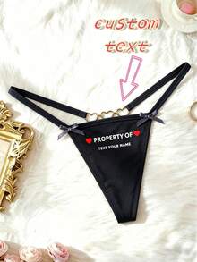 1 Juego de Bragas Negras Cómodas Personalizadas con Letra para Dama, Personalización de Rostro, Personalización de Patrón, Patrón de Rostro Personalizado en Bragas, Regalos de Vacaciones, para Esposa, Novia, Amante, Regalos de Acción de Gracias. - Negro - Ver 1