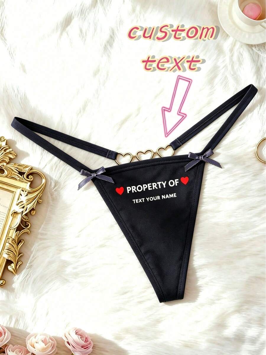 1 Juego de Bragas Negras Cómodas Personalizadas con Letra para Dama, Personalización de Rostro, Personalización de Patrón, Patrón de Rostro Personalizado en Bragas, Regalos de Vacaciones, para Esposa, Novia, Amante, Regalos de Acción de Gracias. - Negro - Ver 1