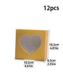 12pcs/24pcs Heart Window Bread Box Red Cookie Box Small Snack Box Pastry Box Suitable For Chocolate Strawberry Macaron Cupcake Candy Donut - View 11
