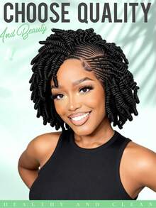 New Fashionable African Curly Lace Front Wig, Handwoven Unique Coily Hairstyle, Goddess Gift - 彩色 - 查看 12