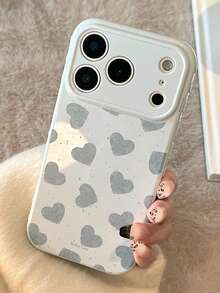 1 chiếc ốp lưng điện thoại hình trái tim chấm bi xanh dương tối giản dễ thương, phù hợp với 17 Pro Max, 16 Pro, 15 Pro Max, 14, 13/12/11, bảo vệ toàn diện camera và các nút bấm. - Màu xanh lam - Xem 6