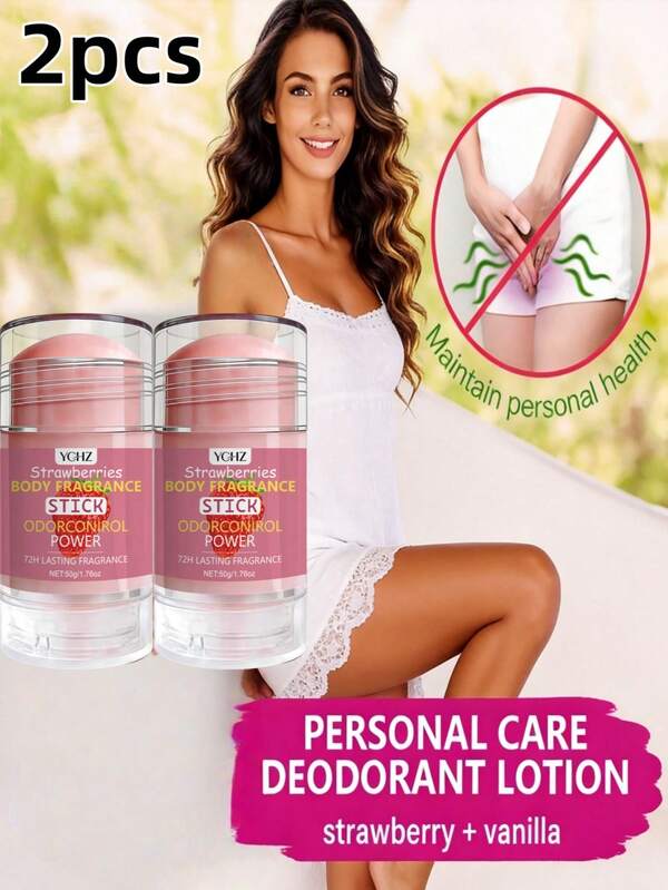 50g Bálsamo desodorante con fragancia de fresa, control de olores de larga duración, crea una experiencia fresca y cuidadosa, portátil para uso en movimiento, te envuelve en un aroma delicioso, adecuado para múltiples escenarios, elimina la vergüenza, irradia confianza
