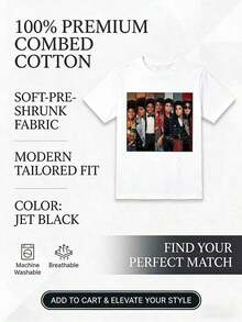 Women's Casual Crew Neck Short Sleeve T Shirt, Iconic Pop Legend Different Career Stages Portrait Graphic Print, Versatile Comfortable Daily & Sports Wear Top, Perfect Gift Choice - Negro - Ver 5
