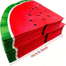 20pcs/40pcs/100pcs Watermelon-Themed Napkins: Featuring A Sweet Red And Green Watermelon Slice Pattern, These Disposable Paper Napkins, Perfect For Summer Fruit-Themed Birthday Parties And Summer Wedding Decorations. - View 2