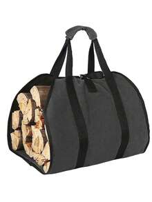 1pc Firewood Log Carrier Tote Bag, Canvas Firewood Holder, Extra Large Durable For Fireplaces, Wood Stoves, Firewood, Logs, Camping, Landscaping - A - View 3