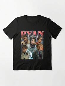 Camiseta esencial retro de los 90 de Ryan Gosling, 100% algodón, cuello redondo, perfecta para primavera y verano.Suave.Disponible en todas las tallas.blusas para mujer playeras de mujer vestidos casuales para mujer y2k playeras deportivas para mujer verano camisetas ropa de mujer Fashion Perfect For Daily - Negro - Ver 1