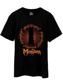 Men's T-Shirt | Adult Women's Basic Black Top - Mordor Evil Sauron | Movie Merchandise, Birthday Dress, Party Dresses, Rave Dresses, Women's Office Wear, Curvy Clothing, Casual Dresses For Women, Gym Wear For Women,  Resort Wear, Classic Graphic Tee For Women. - Black - View 6
