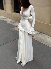 Women's Long Dress - 白色 - 查看 4