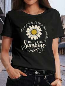 Camiseta unisex, camiseta con estampado de sol, camiseta de cuello redondo con estampado, camiseta de manga corta con cuello redondo, top de cuello redondo, camiseta casual de manga corta, ropa de mujer, blusas casuales para damas, camisas de mujer, blusas para mujer, camisas. Tela ligera y transpirable, conjuntos casuales para mujer, ropa para climas cálidos, diseño divertido, ideal para jugar al aire libre. camisetas bonitas para mujercamisetas bonitas para mujer - Estilo - Ver 1