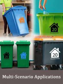 Nhãn dán số thùng rác và tên đường có thể tùy chỉnh, phù hợp với thùng rác có bánh xe, nhãn dán hình ngôi nhà có thể dùng làm nhãn số thùng rác độc đáo. - Nhiều màu - Xem 6