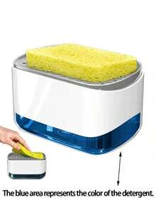Gift: 1pc Sponge, Random Color) Kitchen Soap Dispenser, Countertop Soap Pump Dispenser, Sponge Nozzle, Dish Soap Dispenser, Kitchen, Storage, Kitchen Essentials, Liquid Soap Dispenser, Soap Dispenser - Designed For Cleaning Dishes In The Kitchen Sink, Equipped With Convenient Non-Slip Base. - Multicolor - View 8