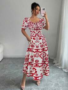 Women Midi Dresses - Rojo - View 12