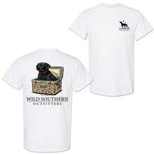Puppy T-Shirt - Cute Black Labrador With Camouflage Graphic, T-Shirt For Hunting Dog Lovers, Classic Casual Clothing For Men - 白色 - 查看 4