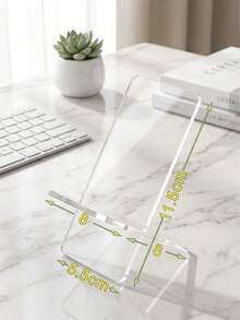 1-2pcs Transparent Acrylic Phone Stand, Thickened Desktop Holder, Universal Portable Display Rack, Suitable For Smartphones And Small Tablets - Transparent Bracket - View 2