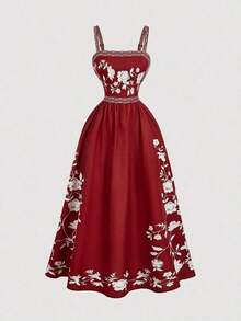Vestido sin mangas con estampado floral para mujer Fgghhh, vestido de verano - Blanco y Negro - Ver 5