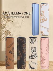 1 pieza Estuche protector IQOS ILUMA I ONE, diseño de oso de peluche anti-caída, carcasa protectora portátil, opciones de multicolor para parejas, material de cuero PU de alta calidad con aberturas precisas, caja de almacenamiento, adecuado para uso personal o regalo, accesorio de moda minimalista, mejora la experiencia del usuario, artesanía exquisita, resistente a los arañazos, el modelo popular brinda protección integral para su dispositivo, alta relación calidad-precio - ILUMA i ONE/Oso pardo - Ver 12