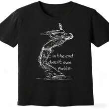 Camiseta gráfica de homenaje para hombre - Camiseta de rock negra de manga corta  Tejido elástico transpirable, camiseta casual de concierto, ropa para amantes de la música, estampado llamativo, cuell - Negro - Ver 2