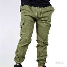 Men's Casual Military Tactical Pants - Multiple Pockets For Work And Sport - 獵人綠 - 查看 3