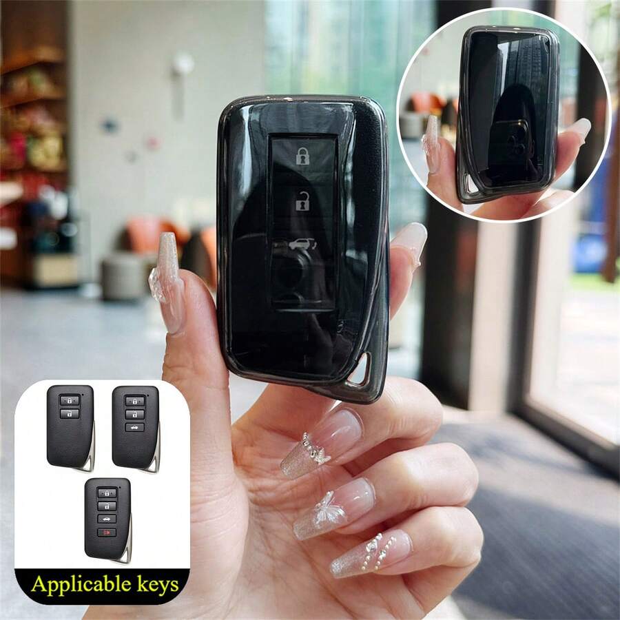1 Vỏ bảo vệ chìa khóa xe bằng TPU, phù hợp với các dòng xe Lexus ES300h ES350 GS350 GS450h IS200t IS300 IS350 LX570 NX200t NX300h RC350 RX350 RX450h đời 2013-2021. - A - Xem 1