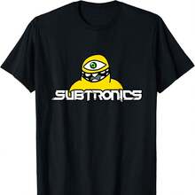 Camiseta unisex Subtronlcs UniS1ex negra con estampado de dibujos animados, talla S1Mall, manga corta, cuello redondo, corte clásico, importada, 100% poliéster. Camiseta unisex de algodón grueso de 220 g, suave y transpirable con excelente elasticidad, agradable para la piel y cómoda para usar todo el día. Diseño clásico y casual fácil de combinar, ideal para salidas diarias, estilo urbano, deportes, citas y reuniones informales durante todo el año. - Negro - Ver 1