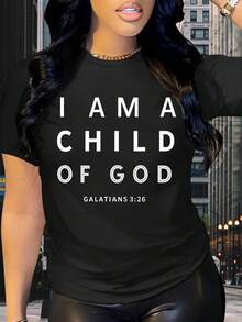 Women's Inspirational T-Shirt With Bible Verse - Matthew 19:26 Bible Design And Cross, Lightweight Casual Short Sleeve Top, Loose Fit, Machine Washable, Comfortable Summer Wear, Suitable For Church And Everyday Wear (Pink/Green) - 黑色 - 查看 6