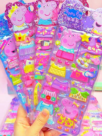 Pegatinas de espuma 3D de cerdito, pegatinas decorativas de dibujos animados para niños, adecuadas para uso diario en tabletas, fundas de teléfonos, álbumes de recortes, diarios, teléfonos, portátiles, equipaje, tazas, monopatines, cuadernos, guitarras, excelentes para regalos de cumpleaños de niños, vuelta al colegio, suministros de viaje, decoración de habitaciones de adolescentes