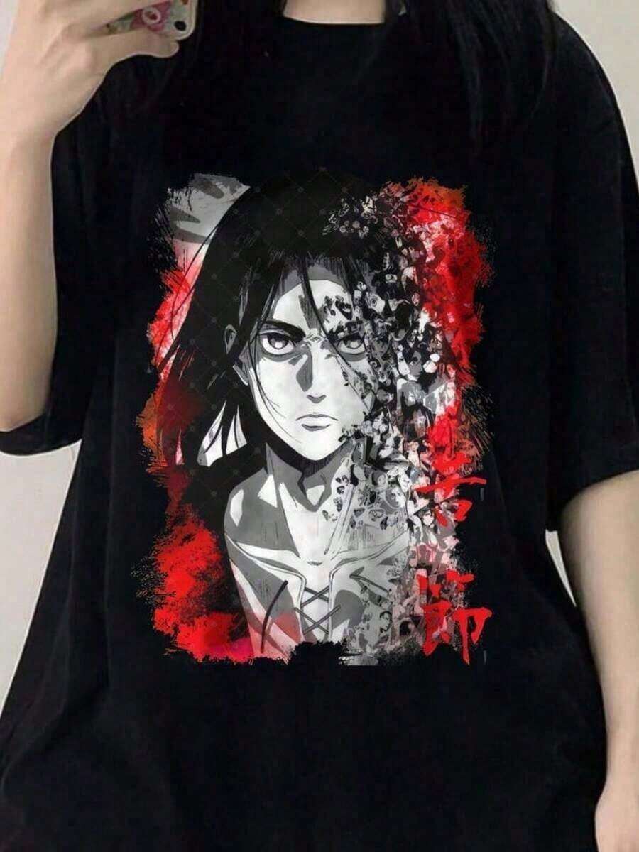 purecottonT-shirtMaglietteunisexcongraficaanime,cotone,girocollo,manicacorta,magliettadadonnaconbandieramessicana,magliettaunisexdiErenYeager,magliettaanimediErenYeager,magliettediErenYeager,merchandisingessenzialeperifandeglianime,oggettodacollezioneimperdibileperifandeglianime. - Negro - Ver 1