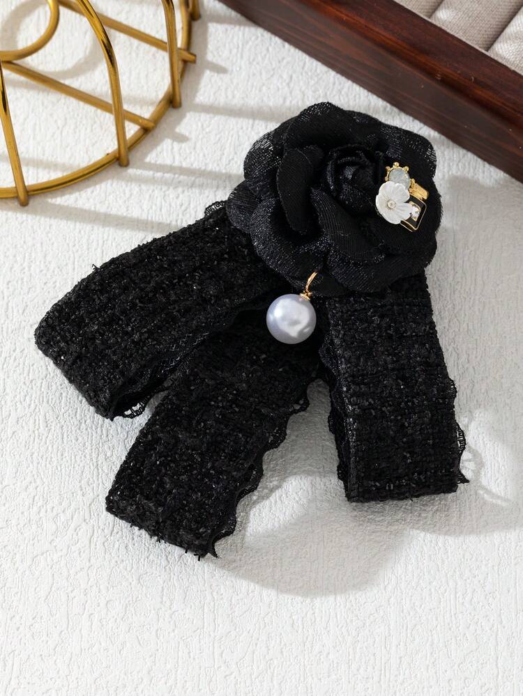 1pc Elegant Oversized Floral Bow Design Handmade Fabric Brooch With Shiny Alloy Accessories, Women's Brooch Flower Jewelry Brooch, Suitable For Daily Wear, Gift For Dates, Bag Decoration, Lapel Pin - Advanced - View 22
