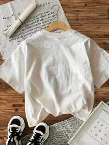 Camiseta de Mujer de Diseño Sencillo, 100% Algodón, Estilo Vintage de los 80 - Estampado de Patrón Geométrico en Blanco y Negro con Diseño de Espresso Martini y Coctel Social Club, Camiseta Casual de Manga Corta para Primavera, Verano y Otoño, Diseño de Ajuste Cómodo, Exclusiva para Entusiastas de la Moda, Elegante y Práctica para el Verano. - Blanco - Ver 3
