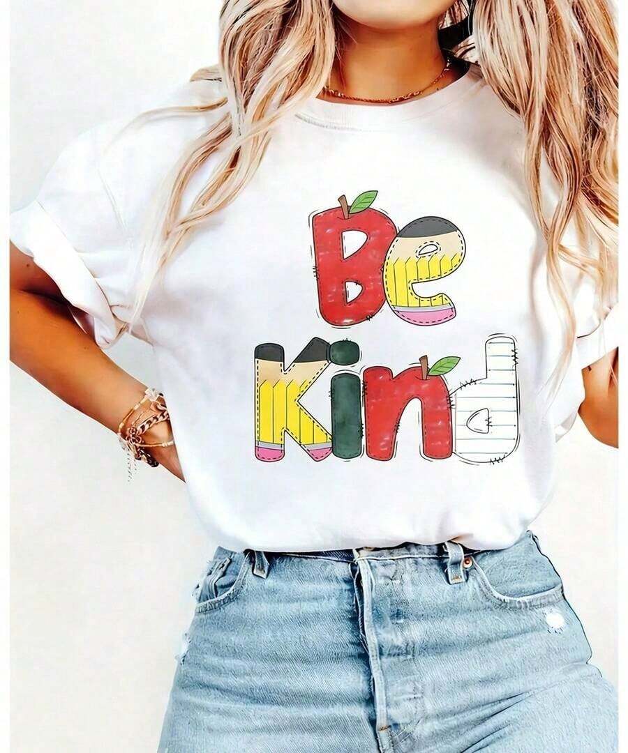 2026 Nuevos productos de gran : camiseta de algodón de cuello redondo para mujer, camiseta para maestros, regalo para maestros, el mejor regalo para maestros, camiseta para escuela primaria, camiseta para la vuelta al cole, ropa para el aula, ropa para educadores, ropa de uso diario, camisa casual para maestros, tela transpirable, tela de elasticidad media, ropa de amabilidad, camiseta para empleados de la escuela, regalo para educadores, personal escolar - 2026 Nuevas camisetas para mujer - Blanco - Ver 1
