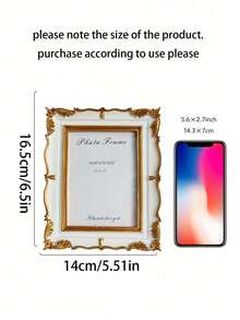 1pc Vintage European Style Golden Floral Oval Photo Frame, European Palace Decor Frame, Suitable For Family Photo Display, Fit For K-Pop Star Card Album - 1PC - View 3