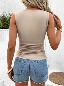Set de 2 camisetas ajustadas de cuello redondo para mujer, casual, de vuelta al colegio - Multicolor 7 - Ver 2