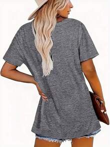 1 Piece Of Women's Short Sleeve T-Shirt, With White Doberman Graphic Print, Casual Sporty Style, Round Neck, 180g, 100% Cotton. - 黑色 - 查看 10