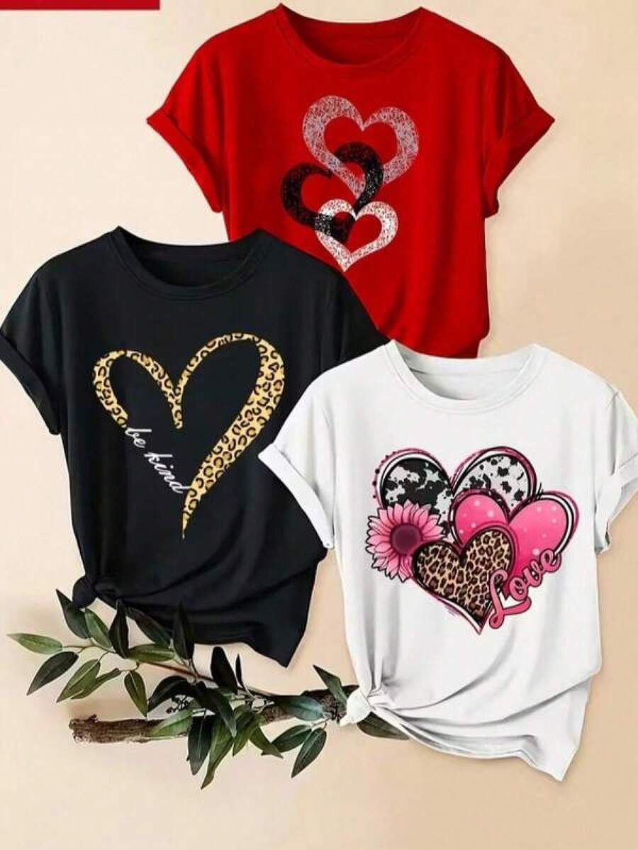1pc Camisetas para mujer,Camisetas Para Hombre,cuello redondo,estilo urbano juvenil,estilo streetwear,diseño de moda callejera,ideal para uso informal diario - Negro - Ver 1