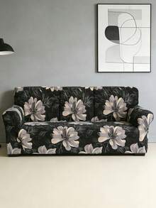 Fashion Black And Gold Floral Pattern All-Cover Sofa Covers 3 Seater - Elastic Sofa Cover, Suitable For All Seasons - Sofa Protection Cover For The Living Room - Home Decoration Item - Black - View 8