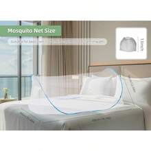 Gugxiom 78 * 32 * 22 Pulgadas Tienda, Mosquitera Plegable Portátil, Camping con Fondo de Red, para Cama Camping Viaje Patio - Azul - Ver 3