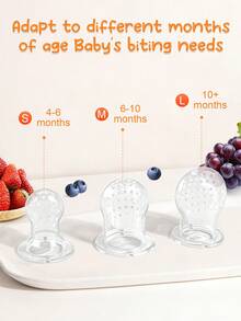 4pcs/Set Silicone Squeeze Bottle, , Fruit & Vegetable Feeder, Pacifier For Baby - Blue - View 7