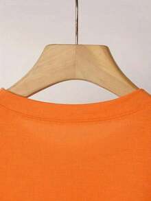 Camiseta playera gráfica dama mujer manga corta cuello redondo casual cómoda fresca ligera moderna juvenil corte regular estampado sombrero vaquero cowboy cowgirl corazón lazo cuerda boho bohemio - Naranja - Ver 3