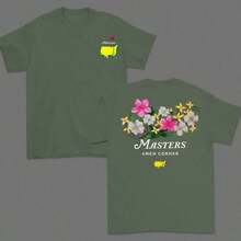 Masters Amen Corner Golf Shirt, Soft Vintage Cotton T-Shirt, Breathable Classic Collar, Men's Casual Wear, Summer Sports Gift, Suitable For Women, Breathable And Comfortable. - 黑色 - 查看 7