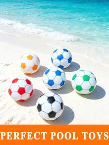 1pc Inflatable Beach Soccer Ball, Water Inflatable Soccer Ball, Pool Decoration PVC Inflatable Advertising Ball, Water Party Accessories, Beach Essentials, Inflatable Pool, Holiday Essentials, Inflatable Pool Float, Beach Ball, Outdoor Water Sports Ball, World Cup Theme Inflatable Soccer Ball, Holiday Essentials. Suitable For Water, Pool And Beach Theme Parties. Water Inflatable Floating Device, Water Float, Inflatable Pool Float, Garden Supplies, Holiday Essentials. Ideal For Summer Beach Vacation, Water Entertainment And Leisure Relaxation. - Multicolor - View 5