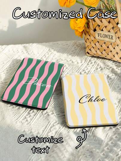 Custom Wave Pattern & Name Kindle Case, Creative Protective Cover Compatible WithKobo Clara Bw 2024 6/7 Inch, Kindle 11th Gen 2022, Kindle Paperwhite 6, Kindle Paperwhite 12th Gen 2024. Auto Wake & Sleep Function, Soft Comfortable Leather Material, Magnetic Shockproof Design. Premium E-Reader Accessories, Ideal Birthday & Holiday Gift For Students, Friends, Sisters And Girls