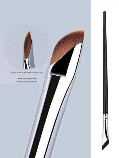 1pc Double-Ended Sickle Shaped Eyeliner Brush, Eyeshadow Blending Brush, Angled Eyebrow Makeup Brush